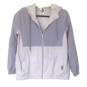 Voyager Rain Jacket Women Small Windwear Hooded Purple Colorblock Outdoor Fall